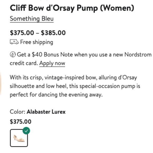 Something Bleu - Cliff Blow d'Orsay Pumps - Size 9 - Alabaster Lurex Color - Picture 7 of 8